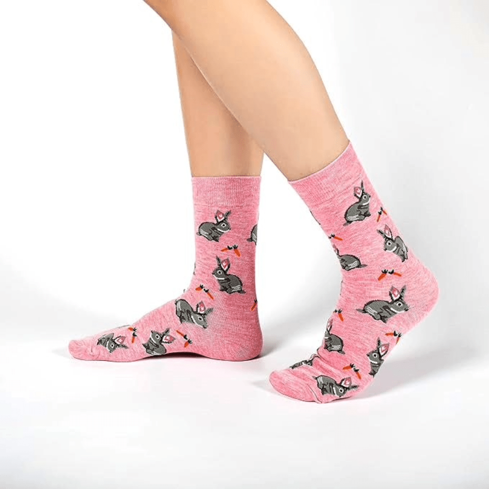 Bunny Rabbit and Carrots Socks from the Sock Panda (Adult Medium - Women's Shoe Sizes 5-10), BunnyCarrotMd