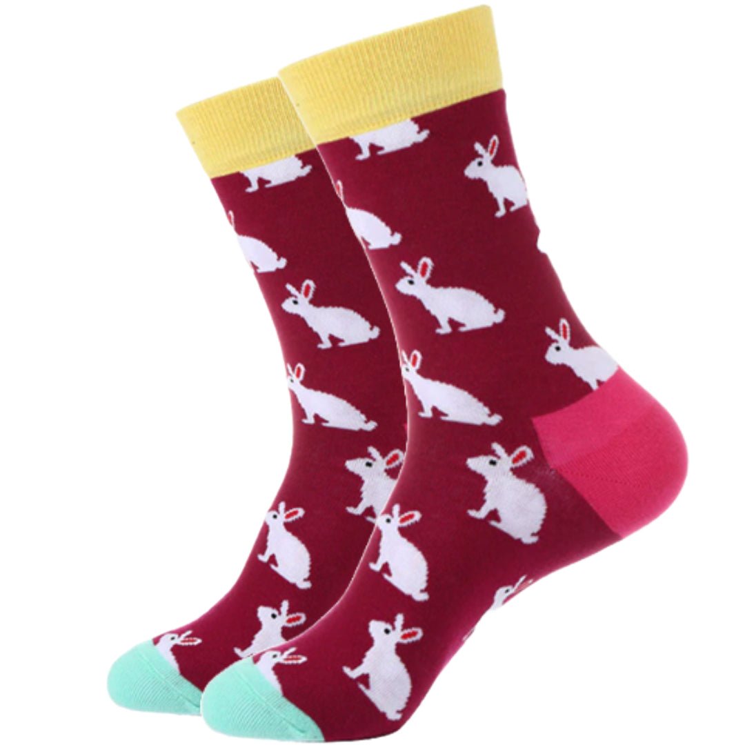 Bunny Rabbit Socks from the Sock Panda (Adult Medium - Women's Shoe Sizes 5-10), RedBunnyMd