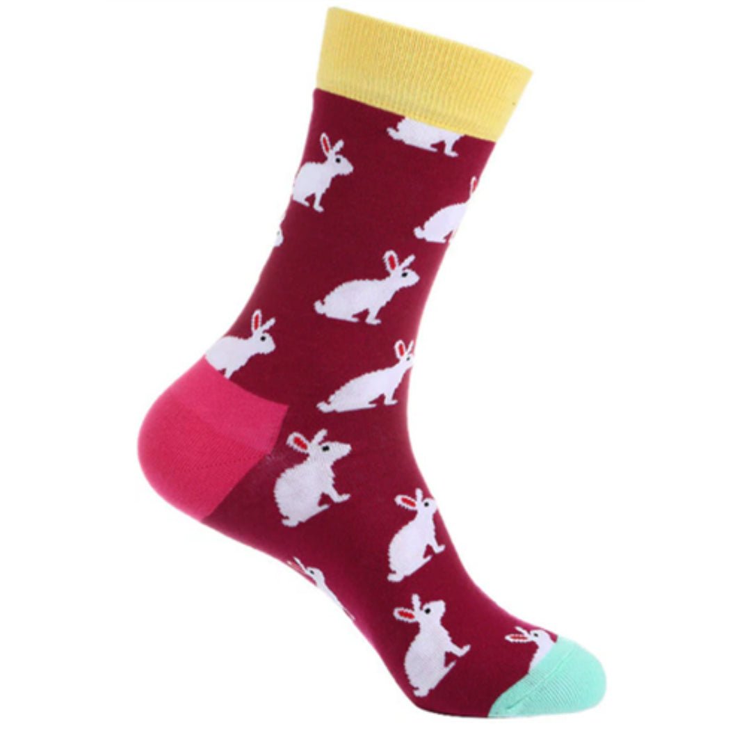 Bunny Rabbit Socks from the Sock Panda (Adult Medium - Women's Shoe Sizes 5-10), RedBunnyMd