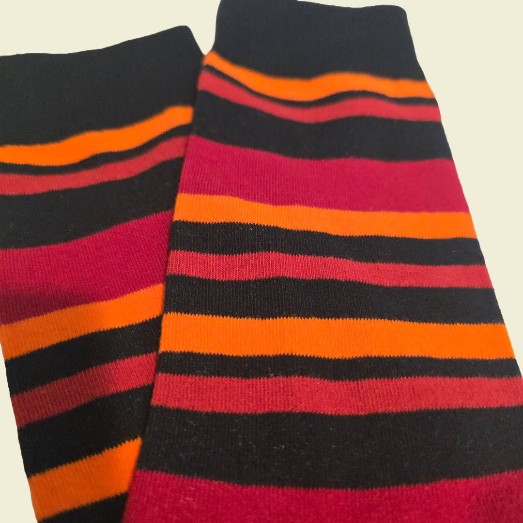 Burnt Orange Red Striped Socks from the Sock Panda (Adult Large), BurntOrangeLg