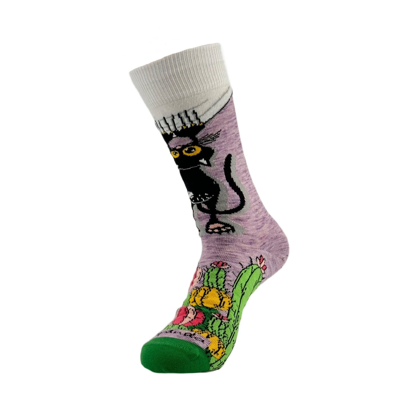 Cactus Cat Socks from the Sock Panda (Adult Medium - Women's Shoe Sizes 5 - 10)