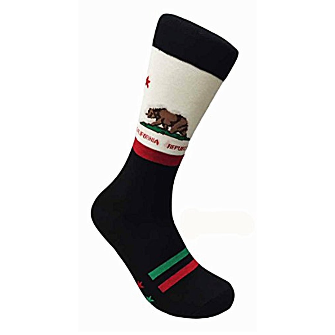 California Republic Bear Flag Socks (Adult Large - Men's Shoe Sizes 8 - 12)