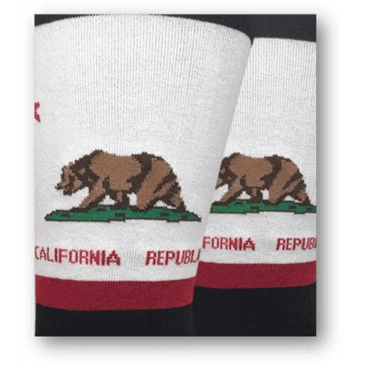 California Republic Bear Flag Socks (Adult Large - Men's Shoe Sizes 8 - 12)