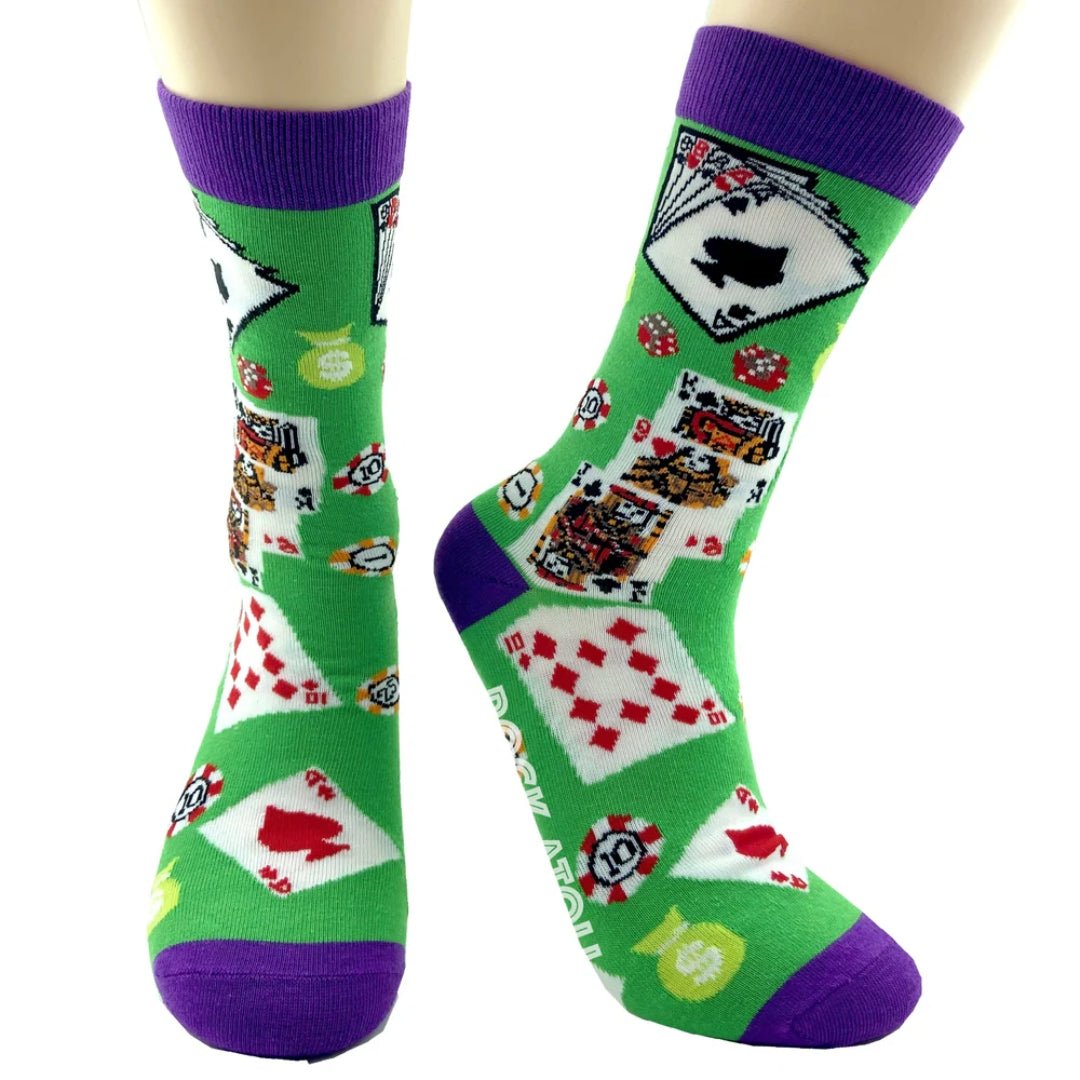 Card Shark Socks from the Sock Panda (Adult Medium), CardSharkMd