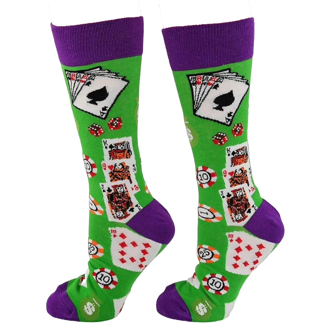 Card Shark Socks from the Sock Panda (Adult Medium), CardSharkMd