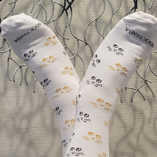Cat Face and Paws the Sock Panda (Adult Medium - Women's Shoe Sizes 5 - 10)