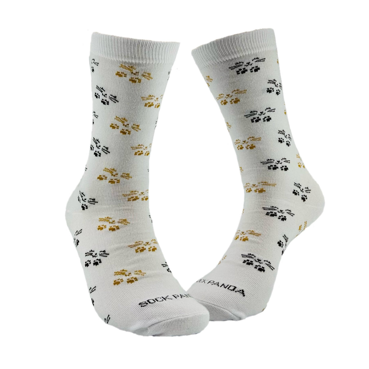 Cat Face and Paws the Sock Panda (Adult Medium - Women's Shoe Sizes 5-10), PawandFaceMd