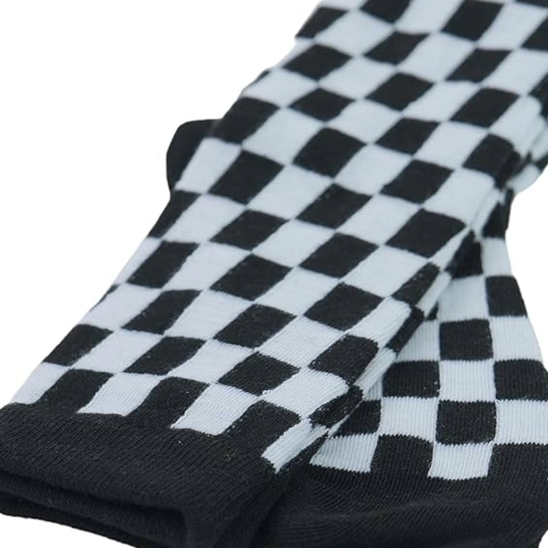 Checkered Pattern Knee High Socks (Adult Medium - Women's Shoe Sizes 5-10), Pink Checkered Knee