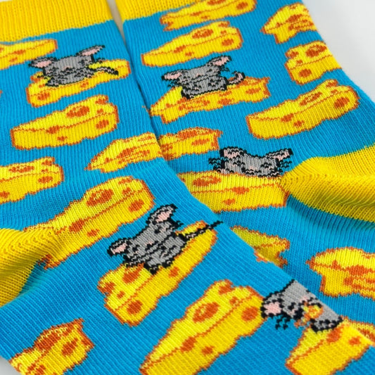 Cheese and Mice Socks from the Sock Panda (Ages 3 - 7) CheesePalMd