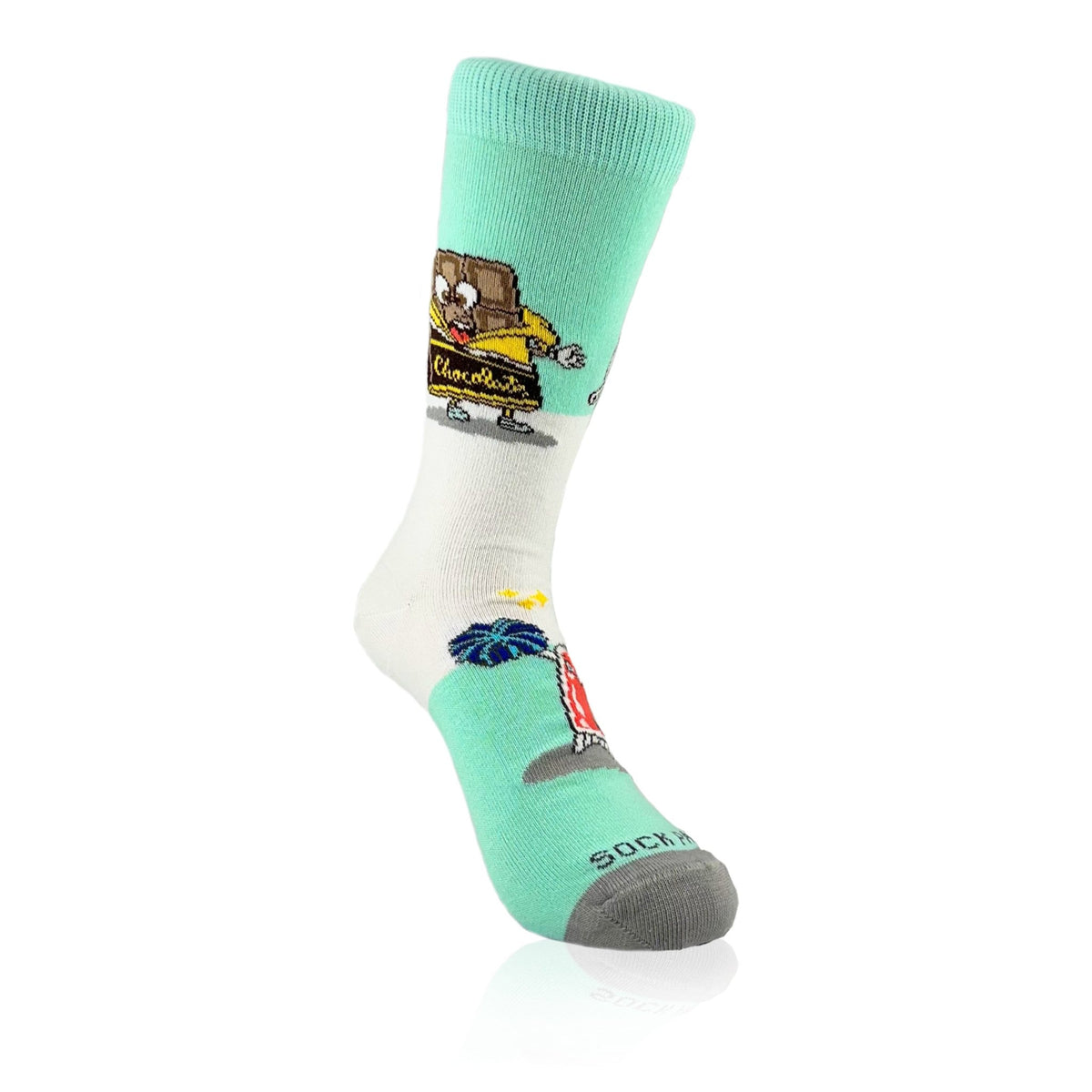 Chocolate vs. Toothbrush Socks from the Sock Panda (Adult Small - Shoe Sizes 2-5), ChocVsToothSm