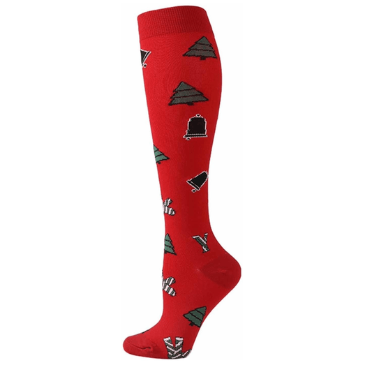 Christmas Pattern Knee High (Compression Socks) S/M
