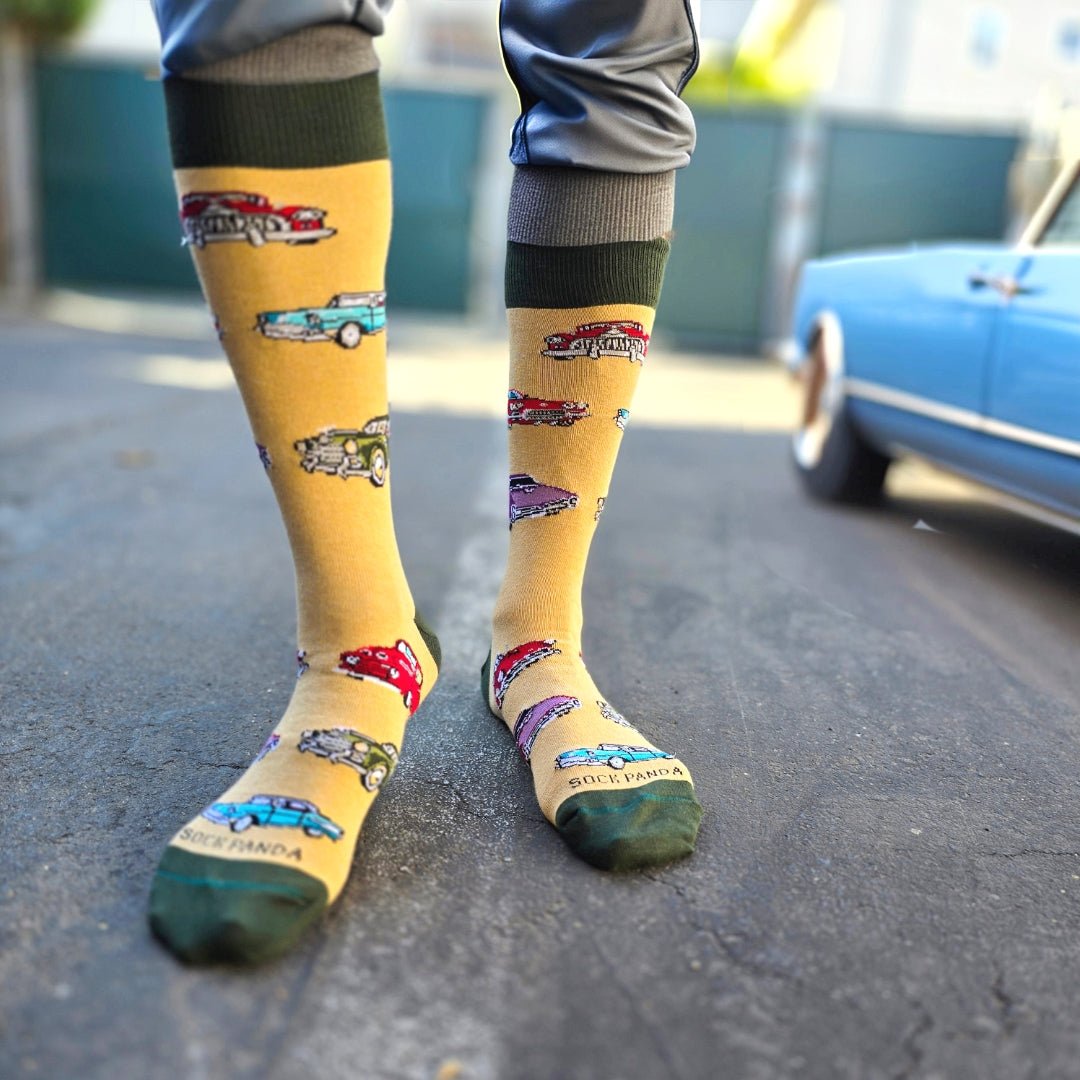 Classic Cars Socks from the Sock Panda (Adult Large - Men's Shoe Sizes 8-12), ClassicCarsLg