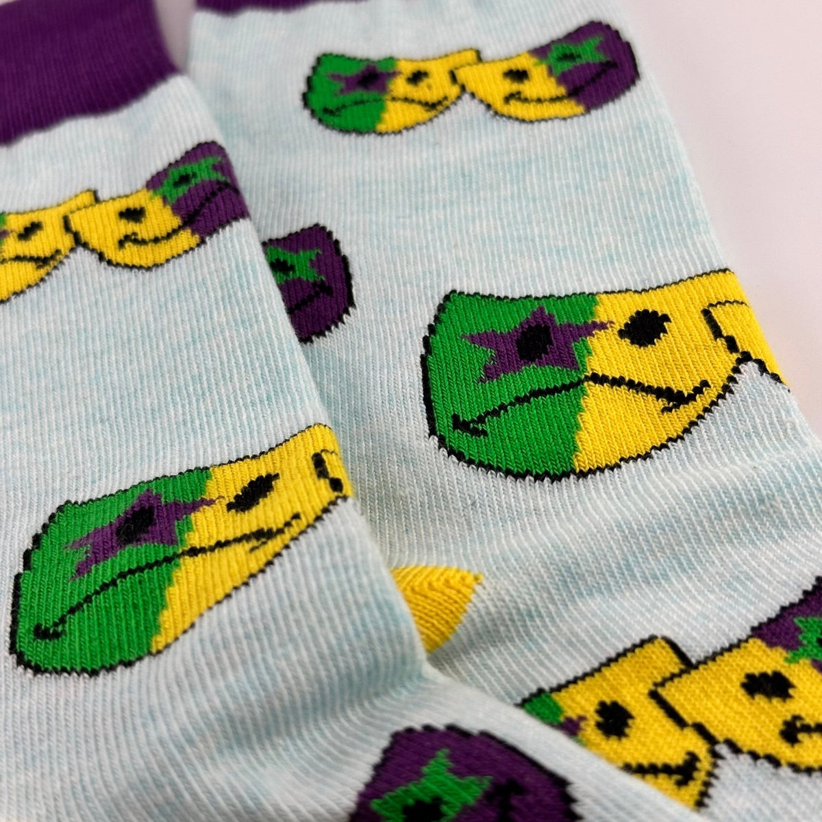 Classical Comedy and Tragedy Masks Socks from the Sock Panda (Adult Small), HappySadMaskSm