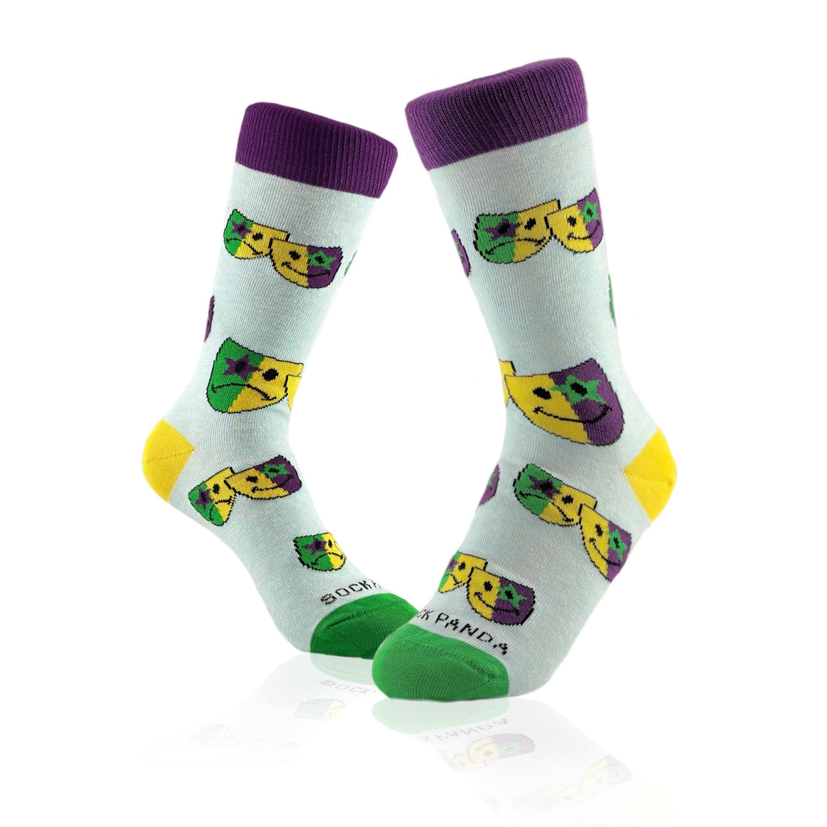 Classical Comedy and Tragedy Masks Socks from the Sock Panda (Adult Small), HappySadMaskSm