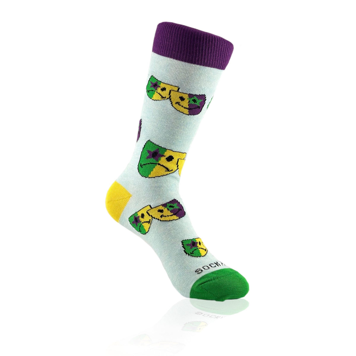 Classical Comedy and Tragedy Masks Socks from the Sock Panda (Adult Small), HappySadMaskSm