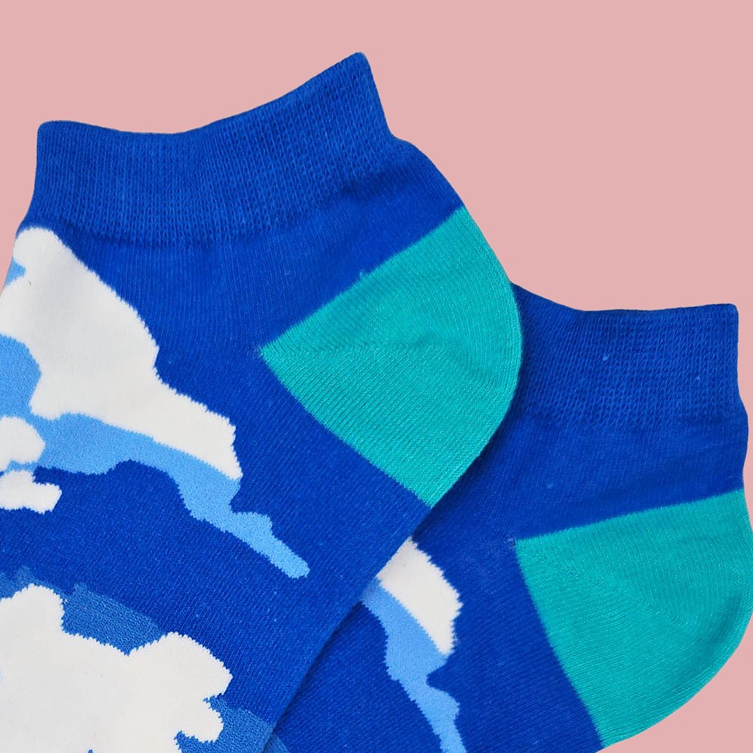 Cloud Pattern Ankle Socks from the Sock Panda (Adult Medium), CloudAnkleMd
