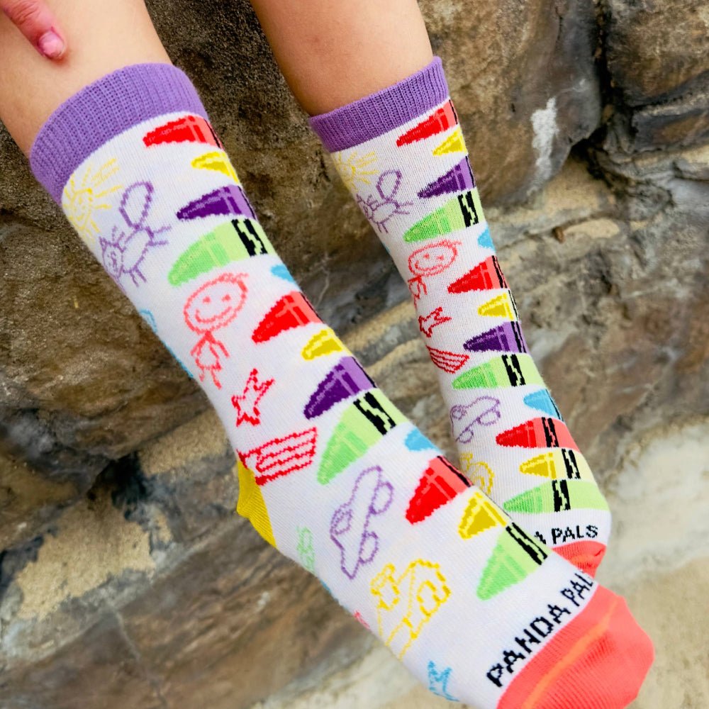 Colorful Crayons Socks from the Sock Panda (Ages 3-7), CrayonPalMd