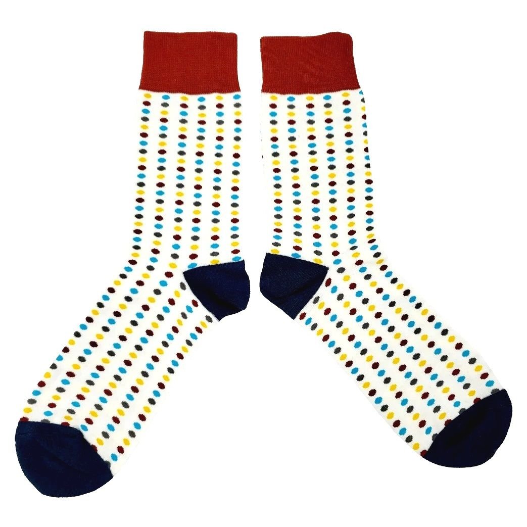 Colorful Polka Dot Socks from the Sock Panda (Adult Large - Men's Shoe Sizes 8-12), PolkaColorLg