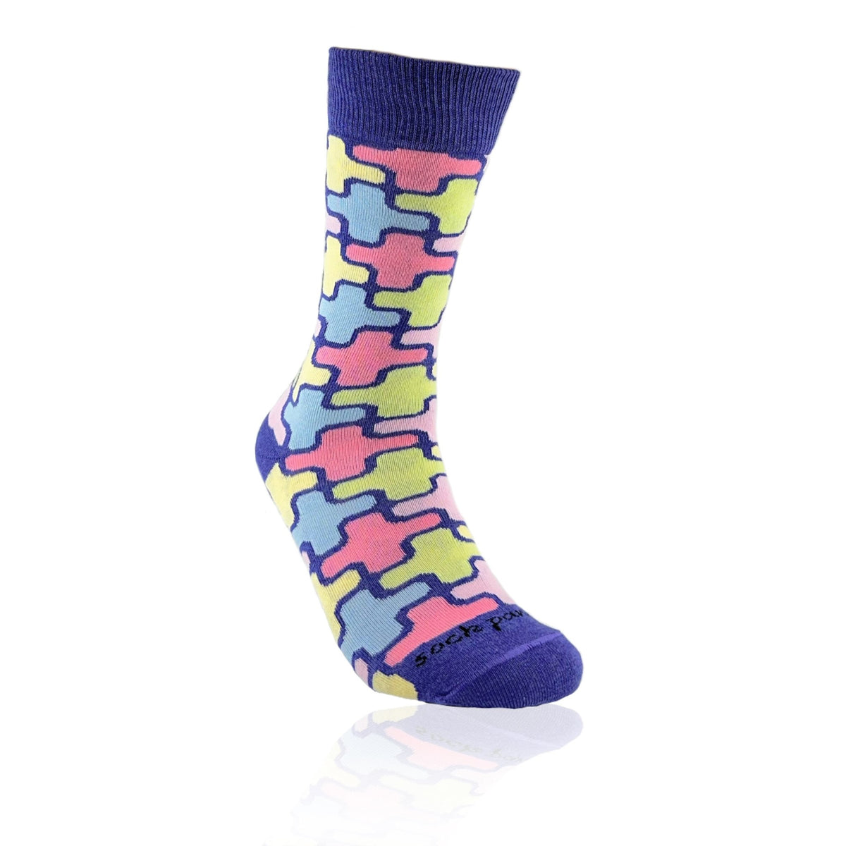 Colorful Puzzle Pattern Socks from the Sock Panda (Adult Medium), ColorfulPuzzleMd