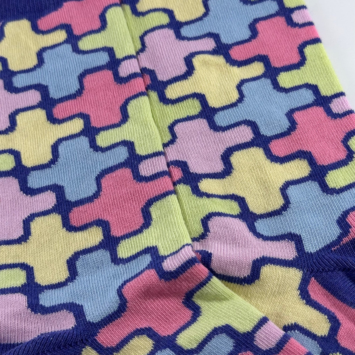 Colorful Puzzle Pattern Socks from the Sock Panda (Adult Medium), ColorfulPuzzleMd
