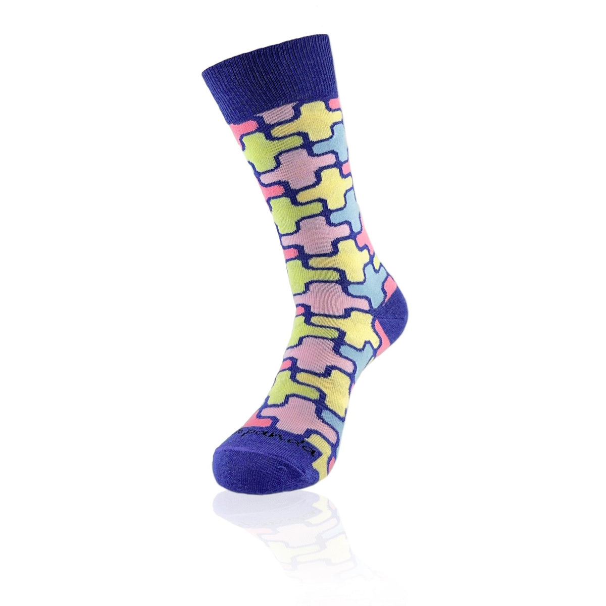 Colorful Puzzle Pattern Socks from the Sock Panda (Adult Medium), ColorfulPuzzleMd