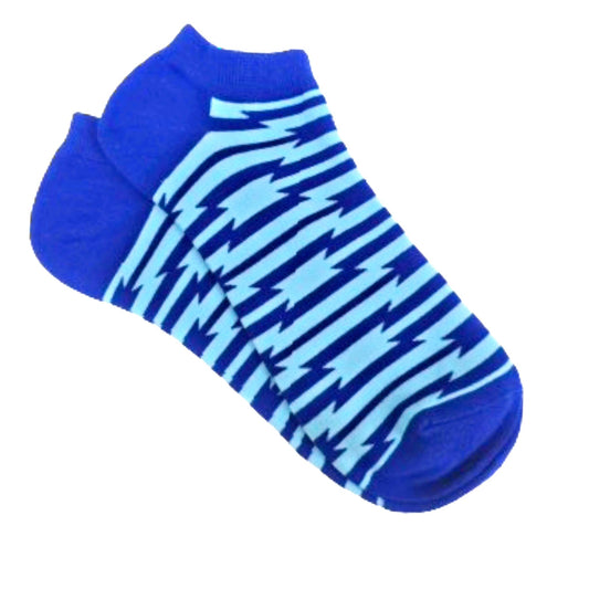 Cool Blue Patterned Ankle Socks (Adult Large - Men's Shoe Sizes 8 - 12)