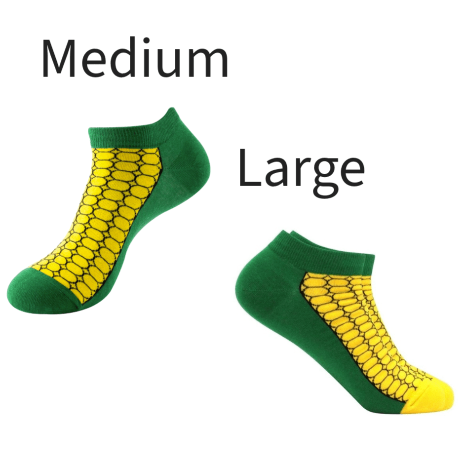 Corn of the Cob Ankle Socks from the Sock Panda, CornAnkleMd