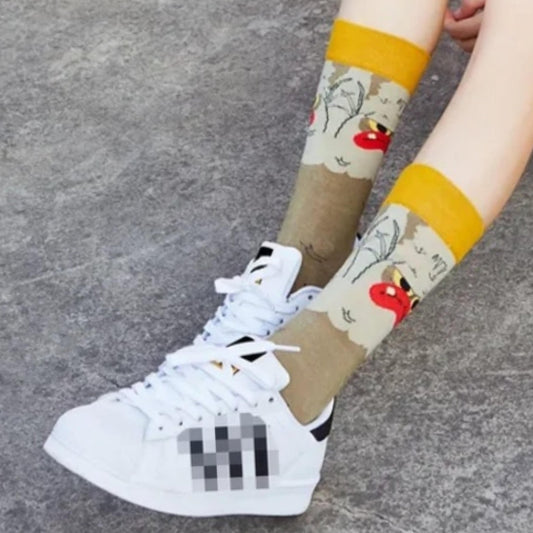 Crazy Monster Bigfoot Face Socks from the Sock Panda (Adult Large - Men's Shoe Sizes 8 - 12)
