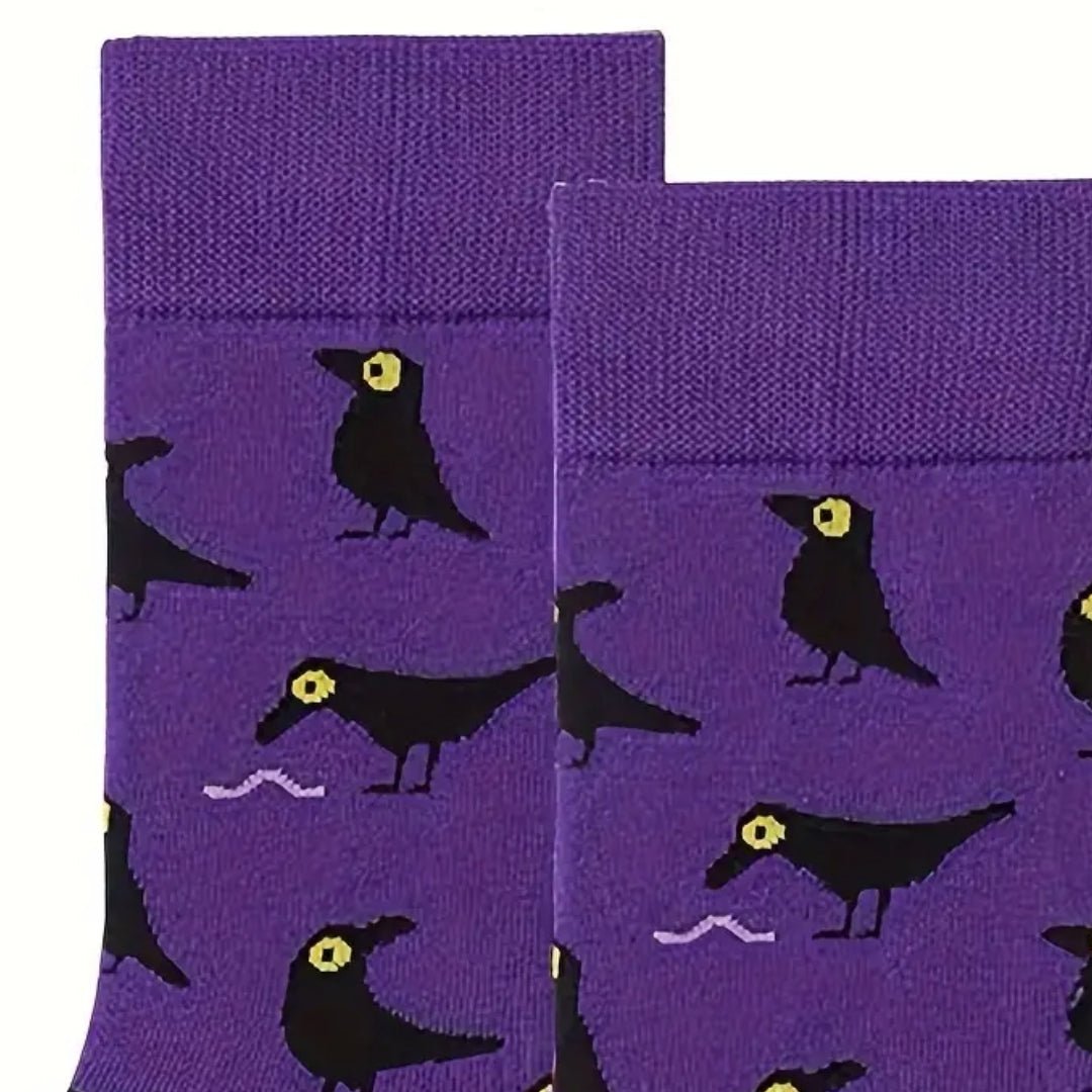Crow Socks from the Sock Panda (Adult Medium - Women's Shoe Sizes 5-10), PurpleCrowMd
