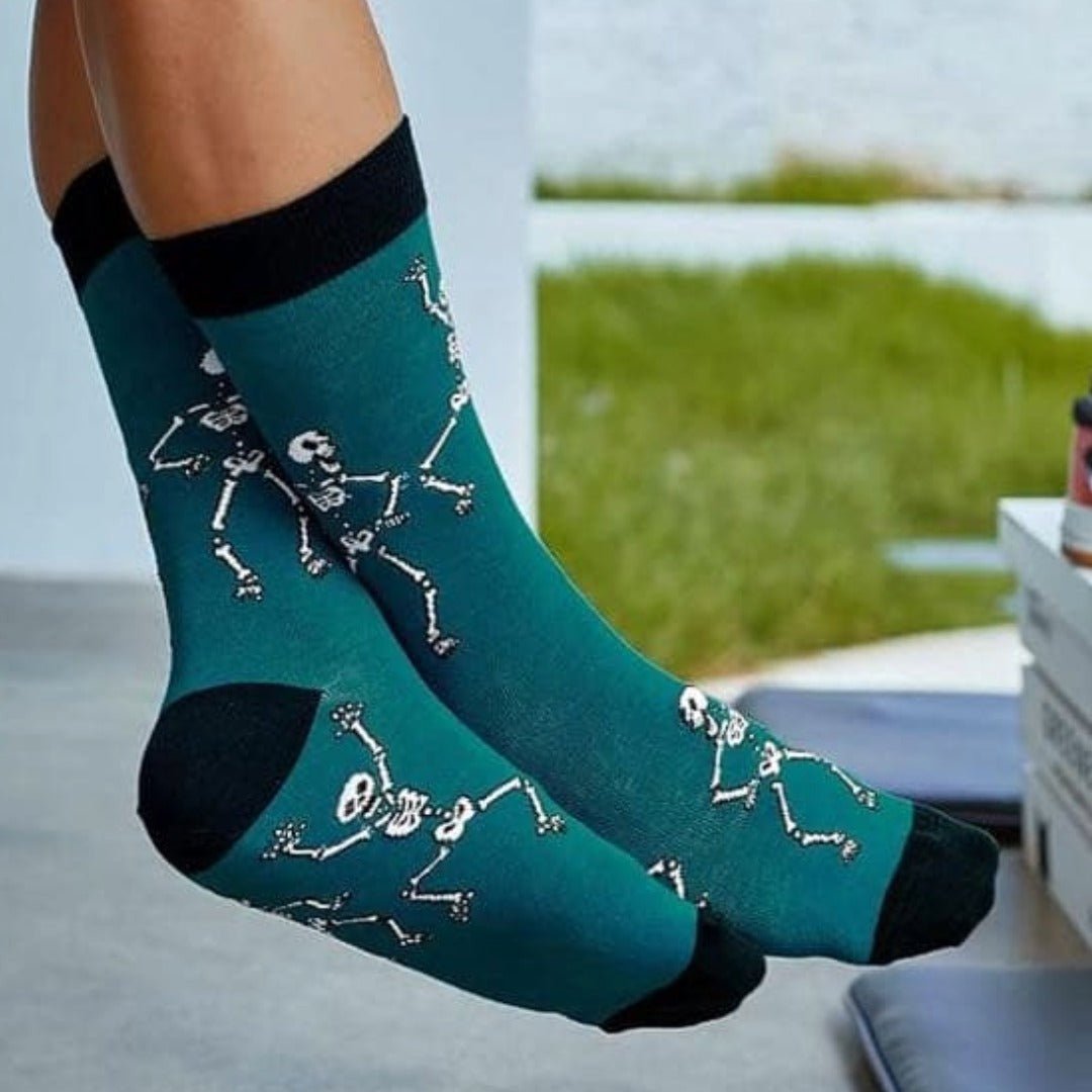 Dancing Skeleton Socks from the Sock Panda (Adult Large - Men's Shoe Sizes 8-12), DanceSkeletonLg