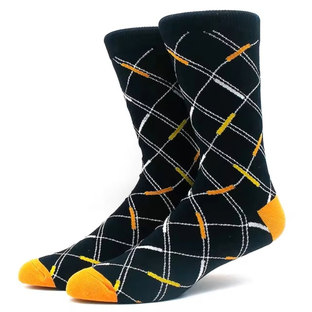 Diagonal Line Grid Socks from the Sock Panda (Adult Large - Men's Shoe Sizes 8-12), DiagonalLineLg
