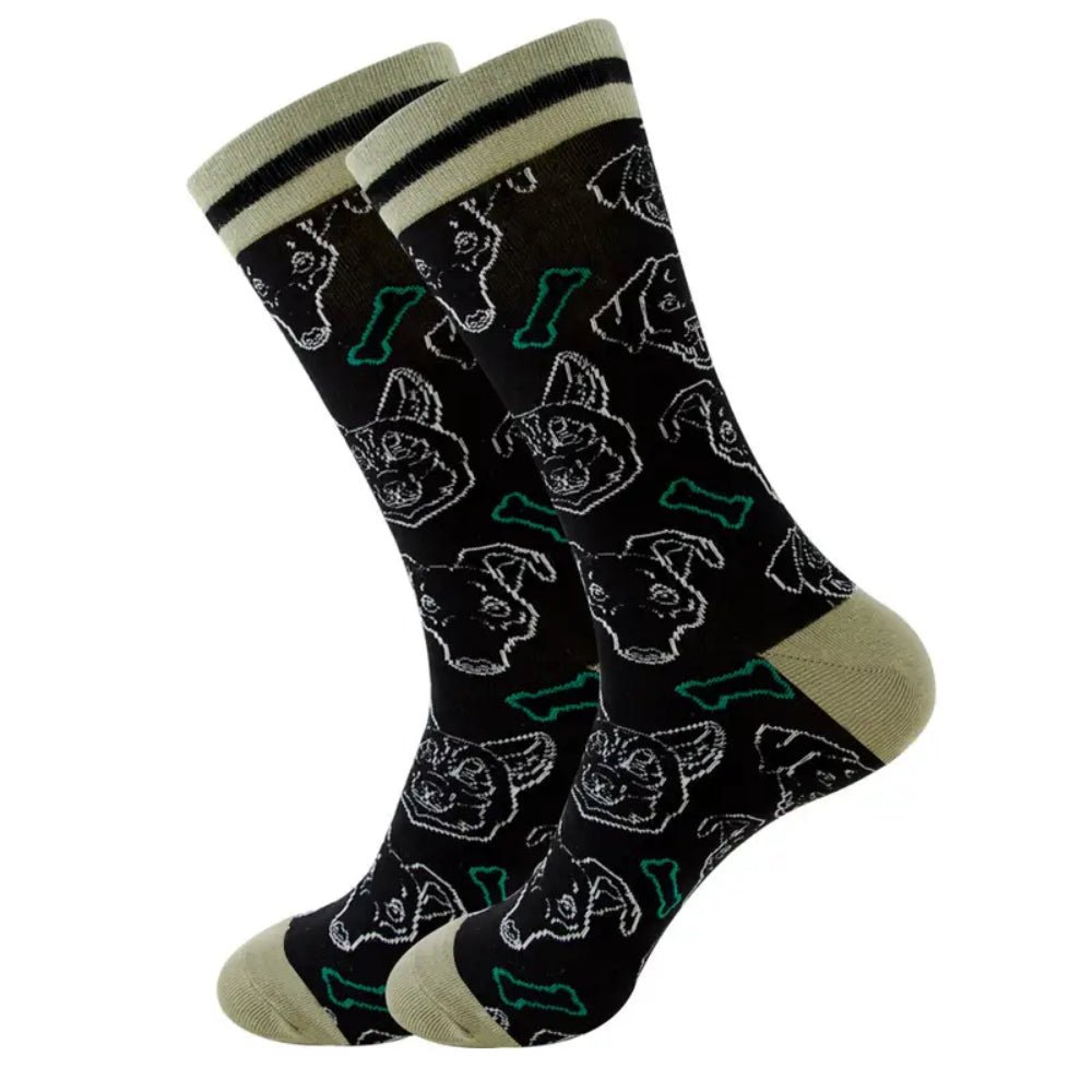Dog Faces Socks from the Sock Panda (Adult Large - Men's Shoe Sizes 8-12), DogFacesLg