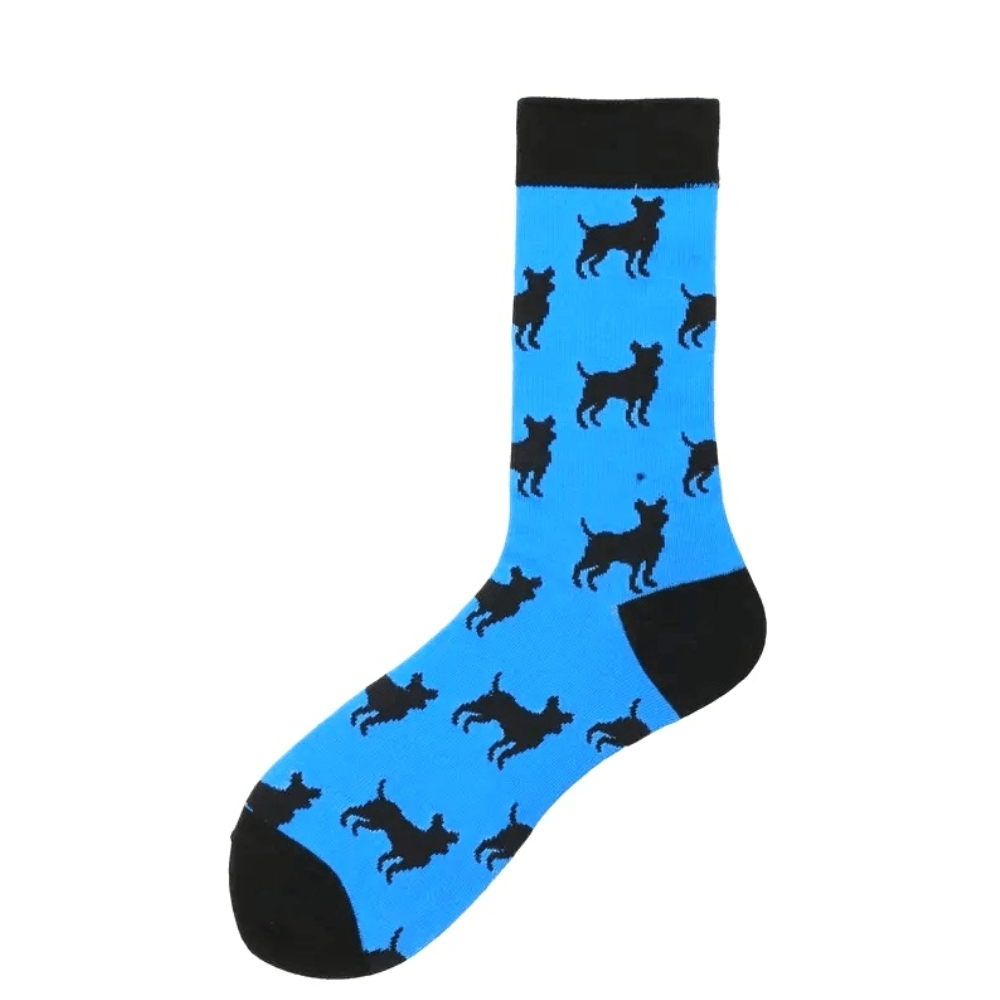 Dog Pattern Socks from the Sock Panda (Adult Large - Men's Shoe Sizes 8-12), BlueDogPattLg