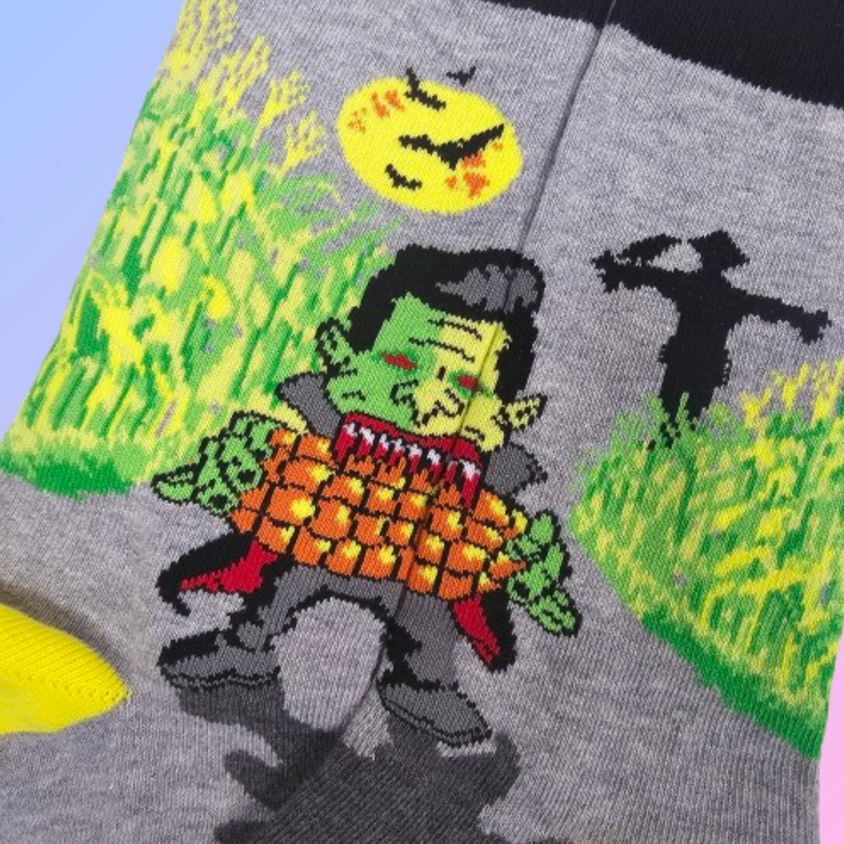 Dracula Eating Corn Socks from the Sock Panda, DraculaCornLg