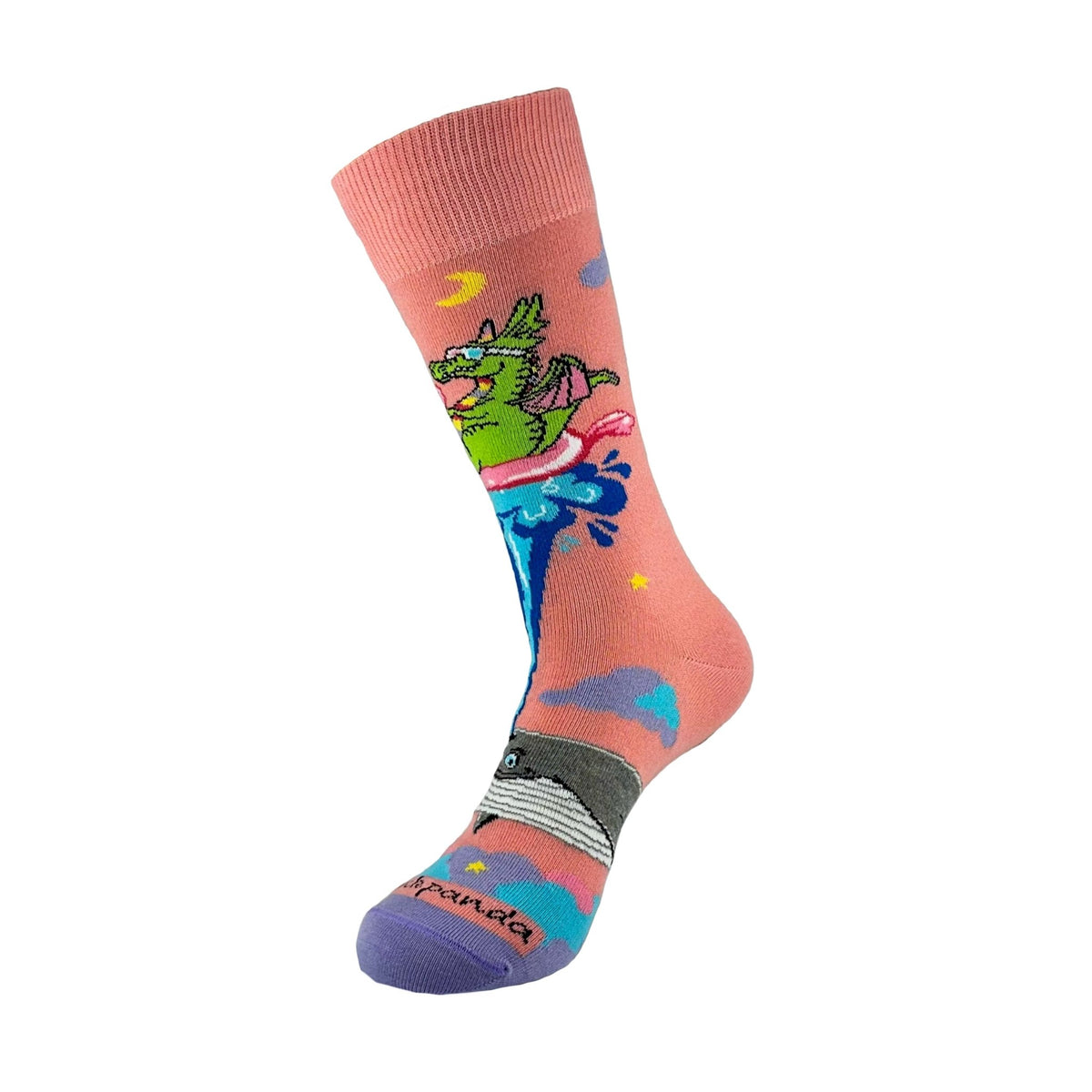 Dream Dragon and Whale Socks from the Sock Panda (Adult Medium - Women's Shoe Sizes 5-10), DreamDragonMd