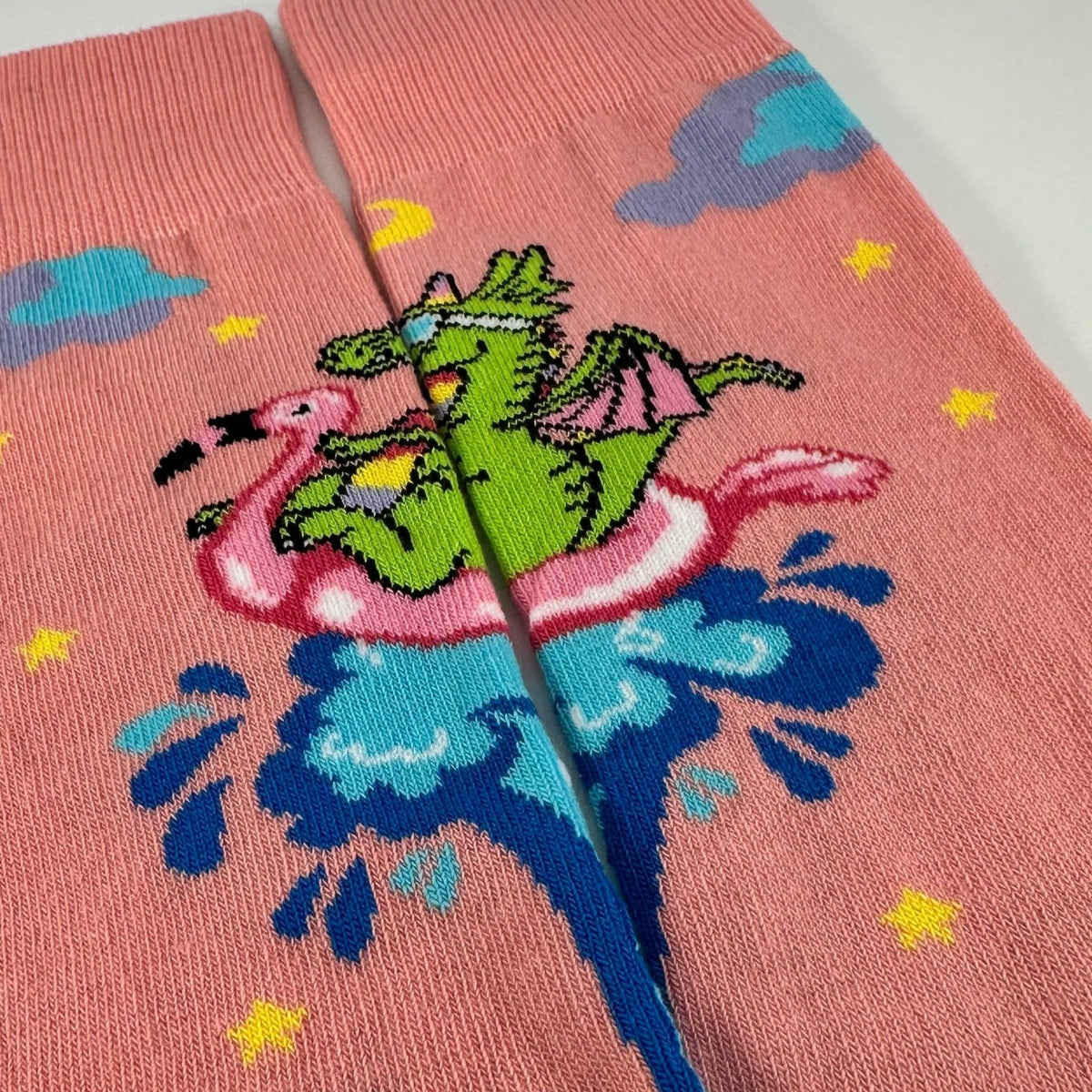 Dream Dragon and Whale Socks from the Sock Panda (Adult Medium - Women's Shoe Sizes 5-10), DreamDragonMd