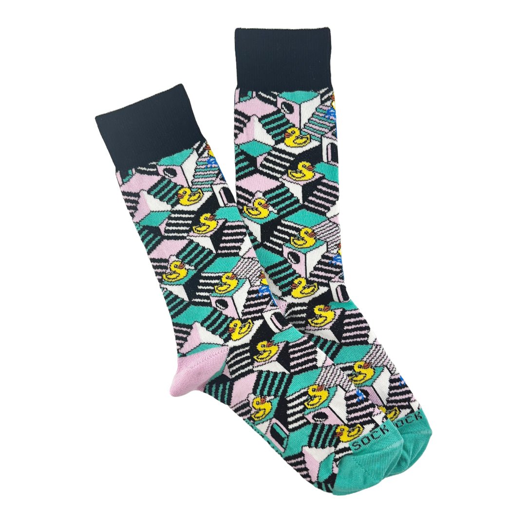 Ducks on Stairs Socks from the Sock Panda (Adult Small), StairDucksSm