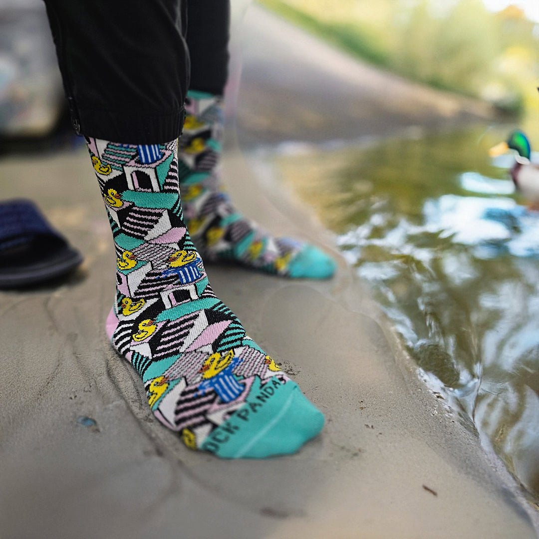 Ducks on Stairs Socks from the Sock Panda (Adult Small), StairDucksSm