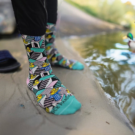 Ducks on Stairs Socks from the Sock Panda (Adult Small)