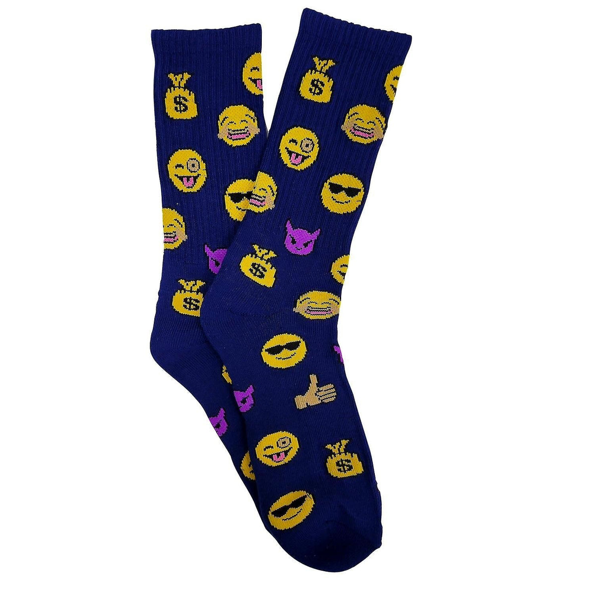 Emoji Socks Toro and Cool Money Bags Street Skate Socks (Adult Large - Men's Shoe Sizes 8-12), Toro Emoji