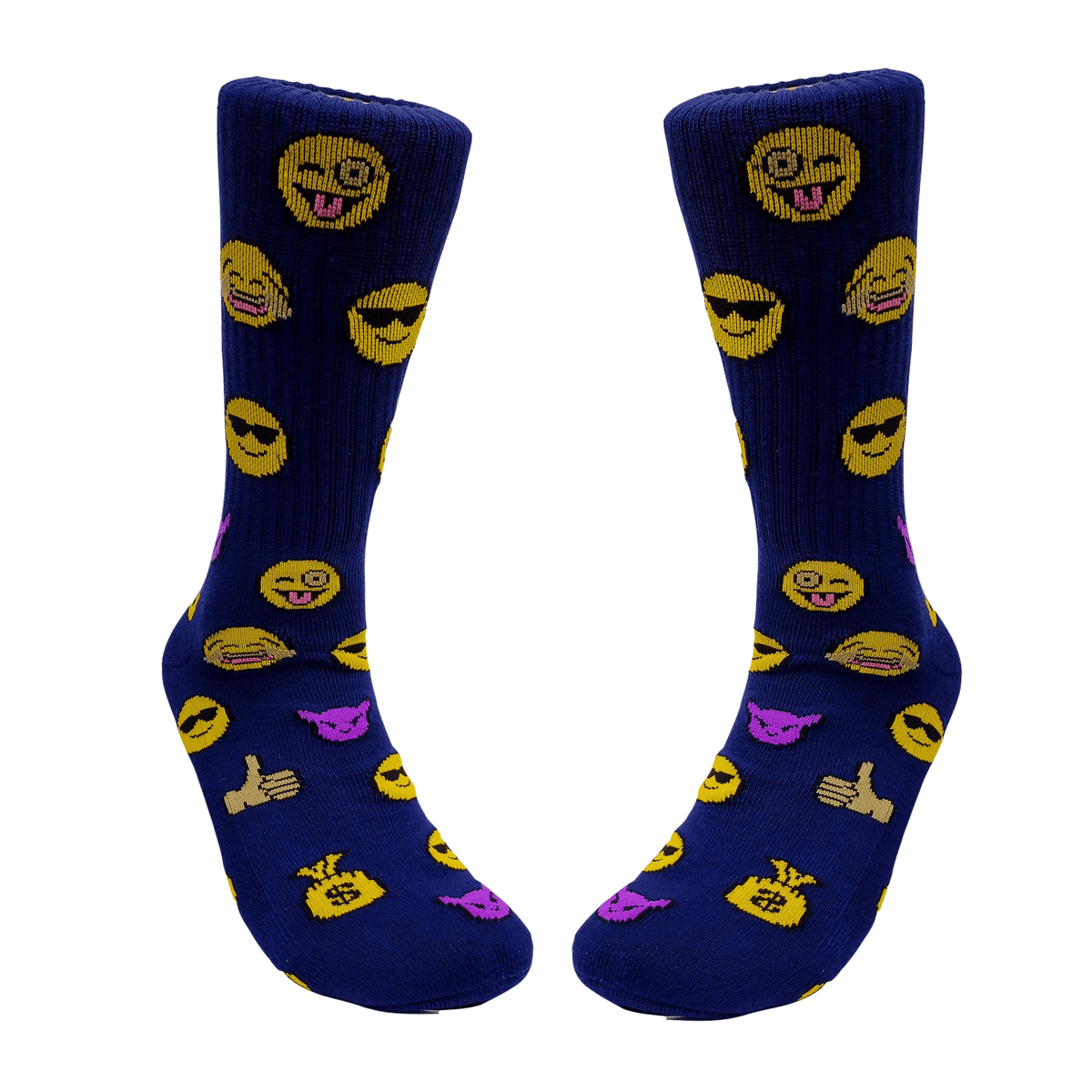 Emoji Socks Toro and Cool Money Bags Street Skate Socks (Adult Large - Men's Shoe Sizes 8-12), Toro Emoji