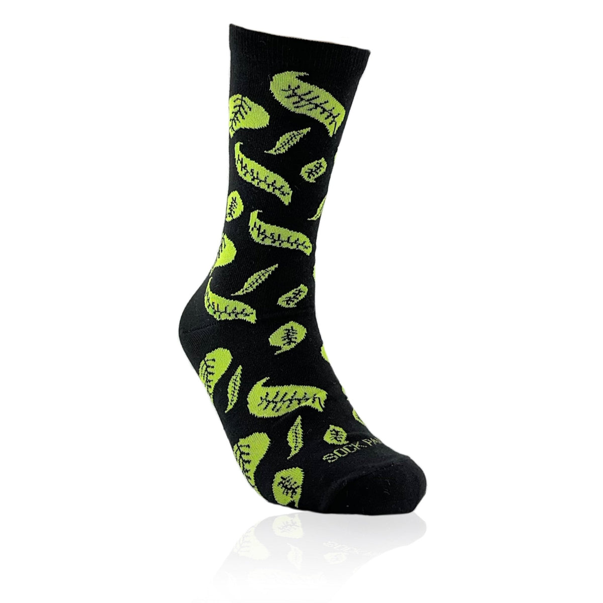 Fall Leaf Pattern Socks the Sock Panda (Adult Medium - Women's Shoe Sizes 5-10), BlackLeafMd