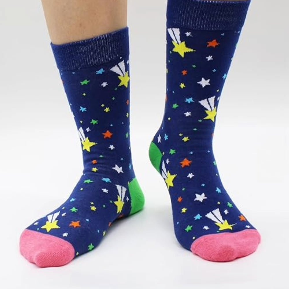 Falling Star Socks from the Sock Panda (Adult Medium), FallingStarMd