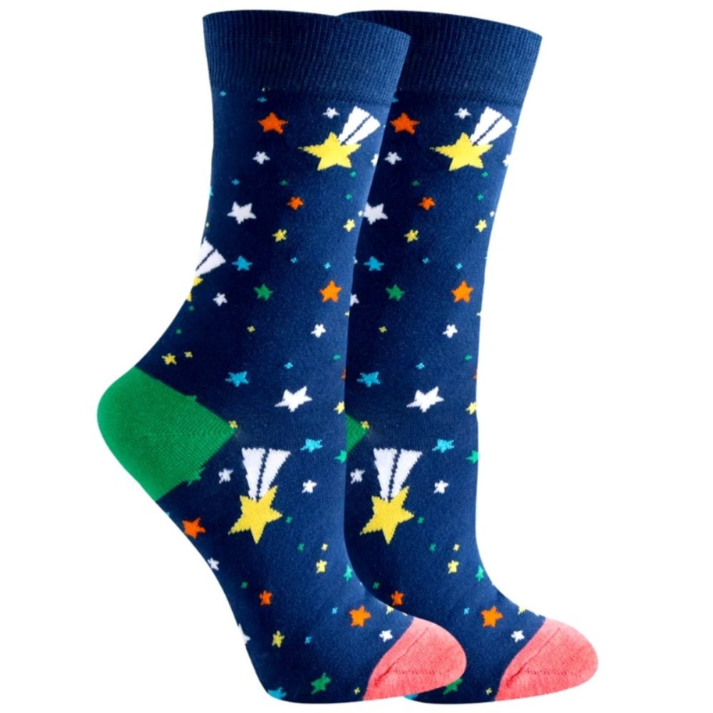 Falling Star Socks from the Sock Panda (Adult Medium), FallingStarMd