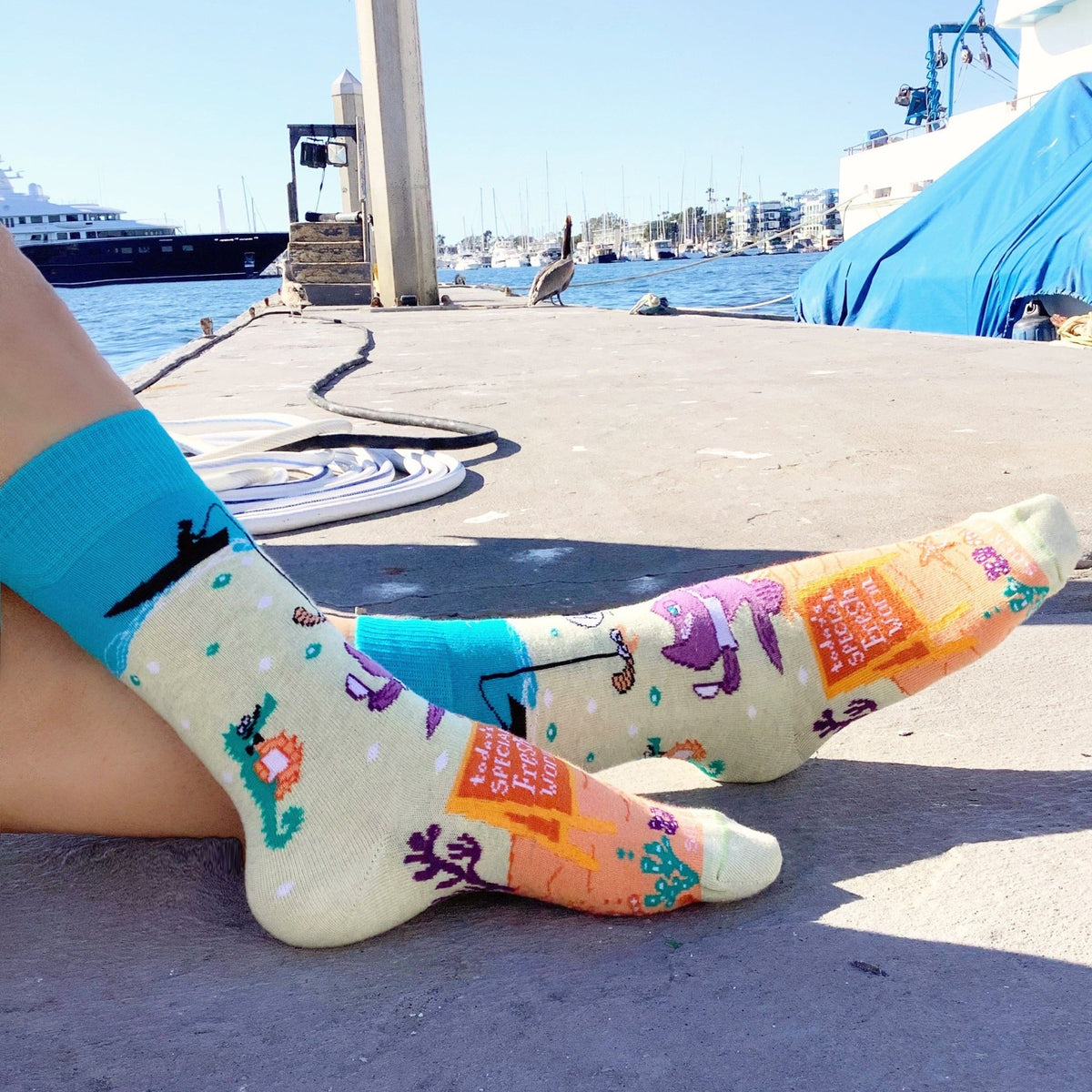 Fish Feast Under the Sea from the Sock Panda (Adult Small - Shoe Sizes 2-5), Fish Feast