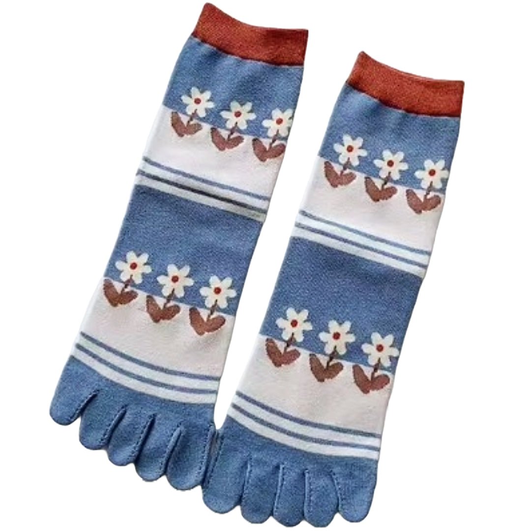 Flower Toe Socks (Adult Medium - Women's Shoe Sizes 5 - 10)