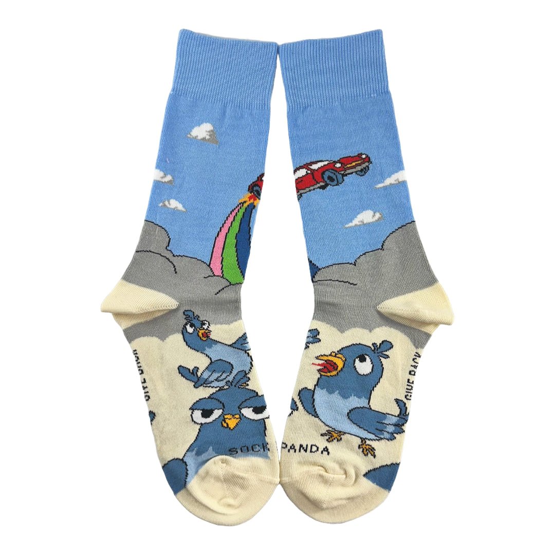 Flying Car Socks from the Sock Panda (Adult Small), FlyingCarsSm