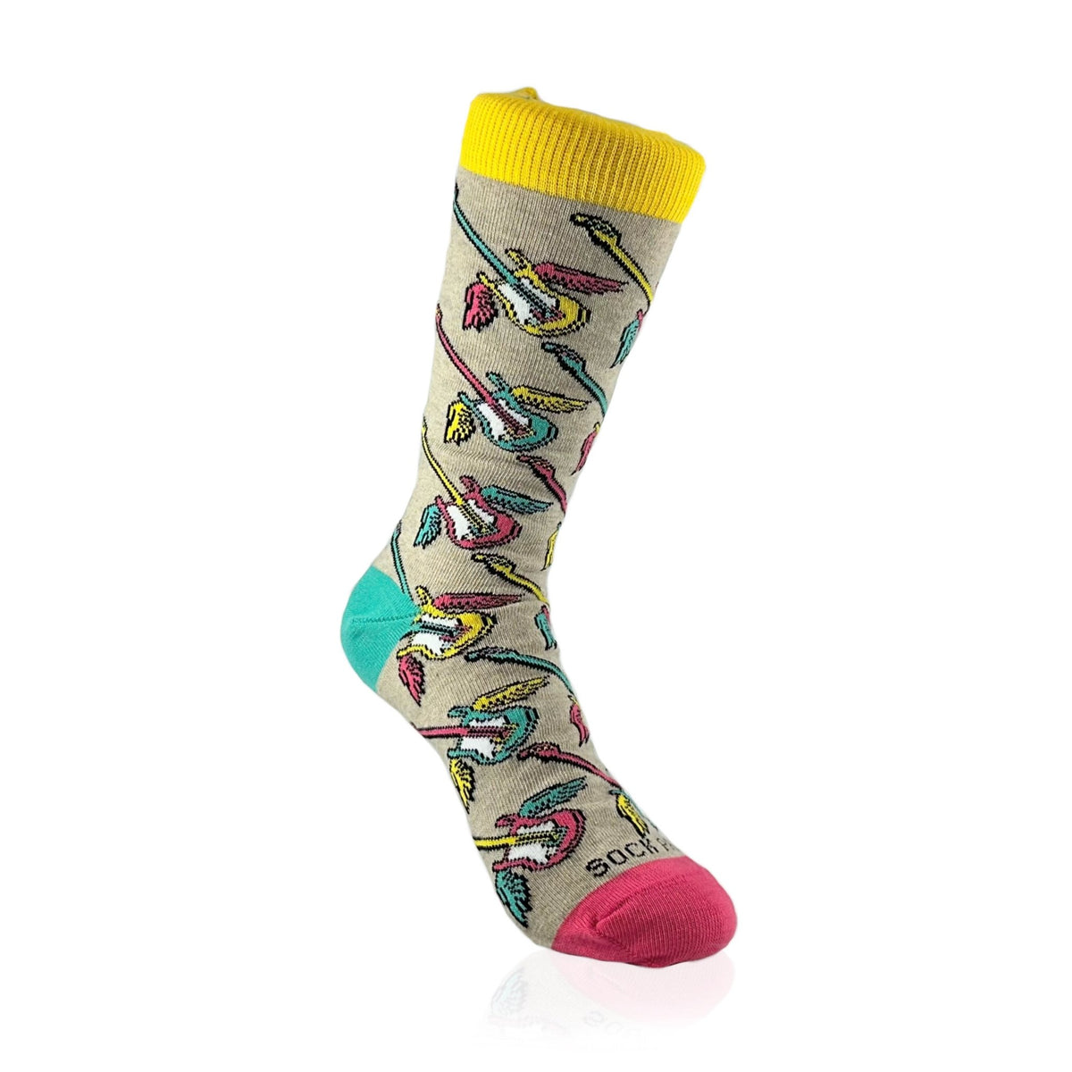 Flying Guitar Pattern Socks from the Sock Panda (Adult Small - Shoe Sizes 2-5), FlyingGuitarSm