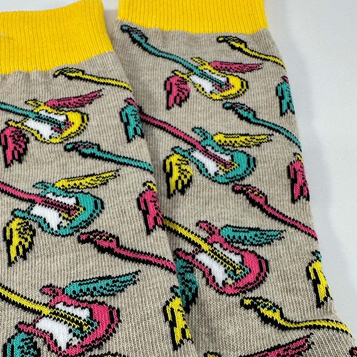 Flying Guitar Pattern Socks from the Sock Panda (Adult Small - Shoe Sizes 2-5), FlyingGuitarSm