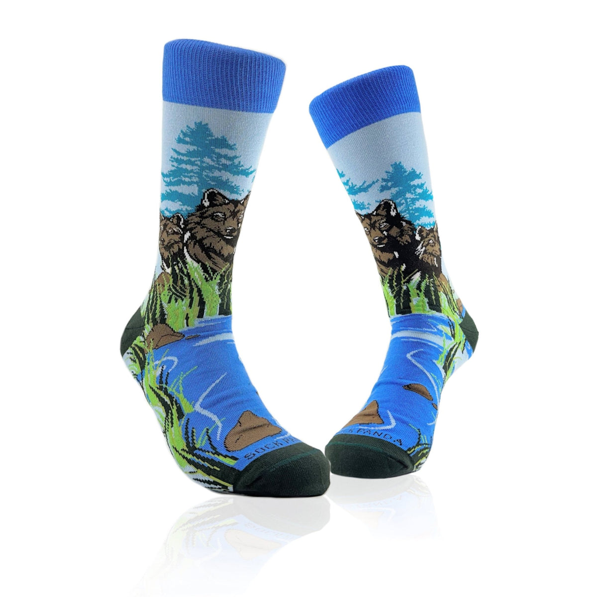 Forest Wolves Socks from the Sock Panda (Adult Large), ForestWolfLg